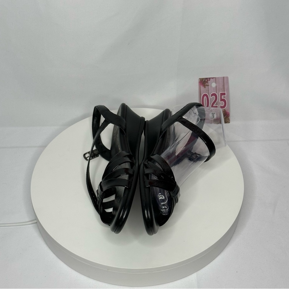 NW/OT SAS Tripad Comfort Strippy Black Patent Sandal Size 9.5 Slim - Picture 14 of 16